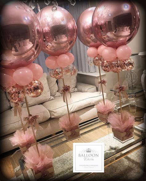 Rose Gold Orb Centrepiece Balloon Decorations Baby Shower Decorations Birthday Party