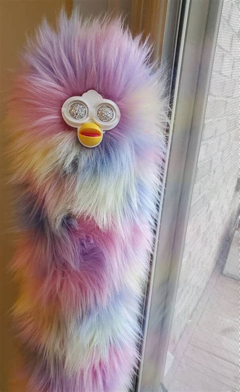3 Ft Long Furby Pastel Rainbow Fur Customizable Faceplate Etsy