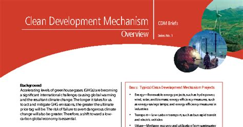Clean Development Mechanism Overview Asian Development Bank