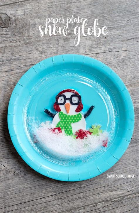Paper Plate Snow Globe Winter Crafts For Kids Globe Crafts Winter