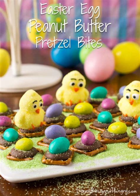 Eggs are a vital part of a lot of sweet dishes, with many being quick and easy desserts that only use a few ingredients. Easter Egg Peanut Butter Pretzel Bites | Dizzy Busy and ...