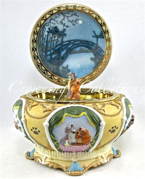 Disney Lady And The Tramp Round Music Box Circular Jewelry Box Bella
