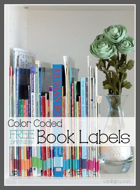 This is what you'll need (may contain affiliate links. FREE Printable Color-Coded Book Spine Labels for home ...