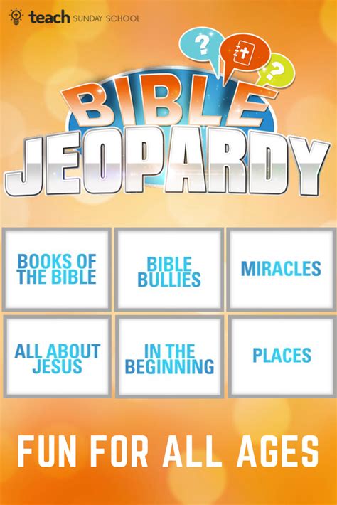 Bible Jeopardy Game Print And Play Sunday School Games Bible Trivia Games Sunday School