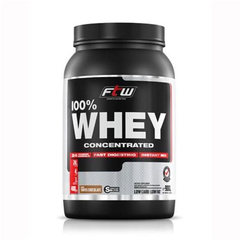 Whey Protein 100% Concentrate - 900g Chocolate - FTW - www.otimanutri ...