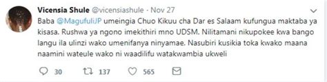 Vicensia Shule Mhadhiri Aliyezua Mjadala Wa Rushwa Ya Ngono Chuoni Udsm Tanzania Ni Nani