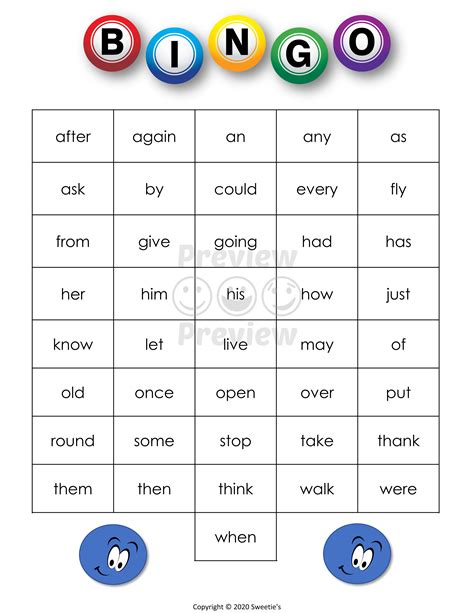 Th Grade Sight Words Printable Sight Words Bingo Sight Words Teach Hot Sex Picture