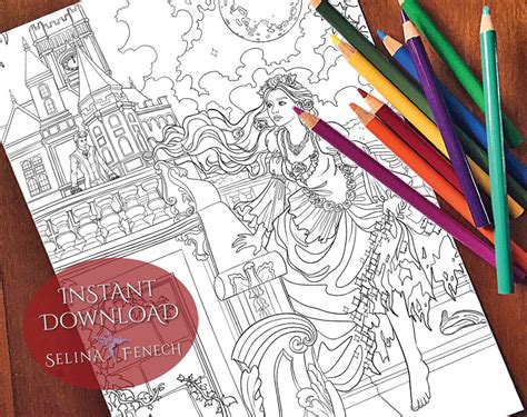 Cinderella Fairy Tales Princesses And Fables Coloring Pagedigi Stamp