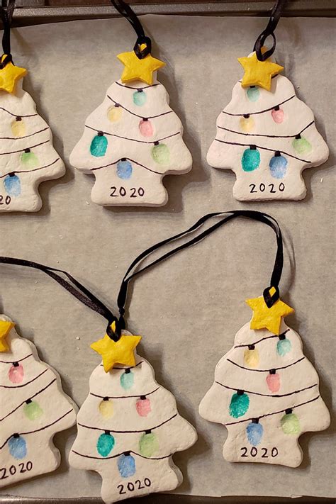 Salt Dough Fingerprint Christmas Tree Ornaments Crafty Morning