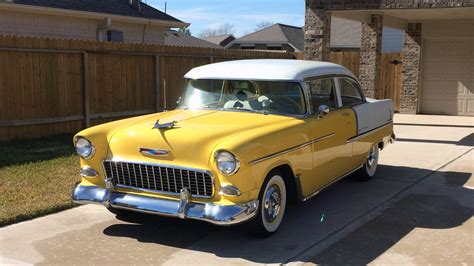 1955 Chevrolet Bel Air Classic Old Vintage Retro Yellow Usa