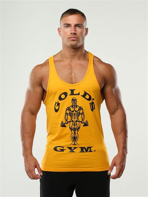 Golds Gym Muscle Joe Stringer Vest Gold Golds Gym Gym Wear Men