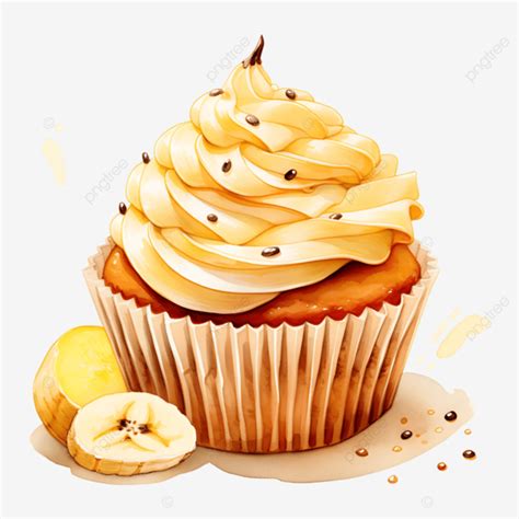 Watercolor Muffin Banana Muffin Banana Watercolor PNG Transparent Image And Clipart For Free