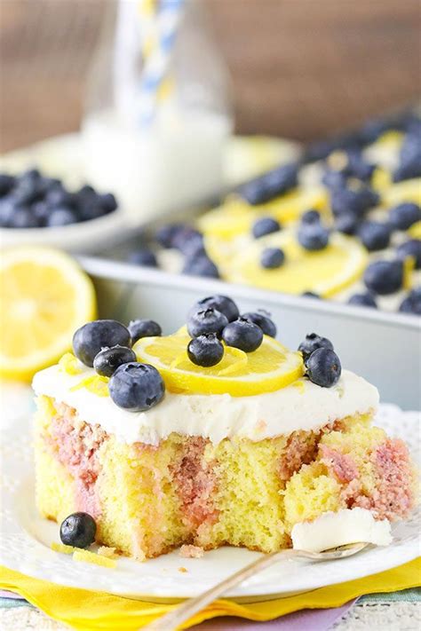 Lemon Blueberry Poke Cake Yummy Cake Recipe For Spring Recipe Delicious Cake Recipes