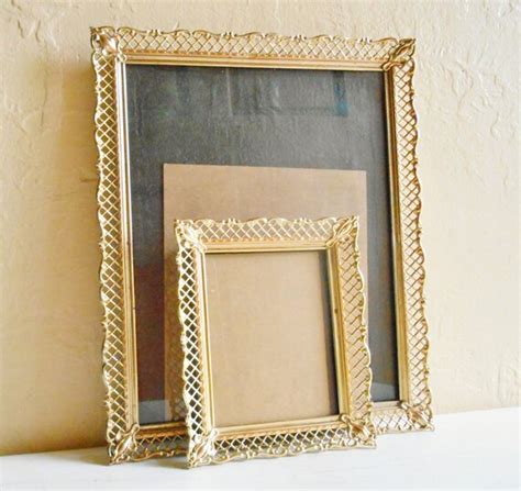 Beautiful Vintage Gold Metal Filigree Picture Frames 8x10 And