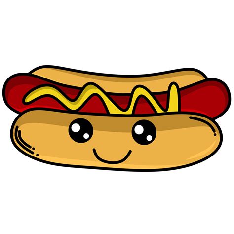 Vector Image Of A Cute And Funny Hotdog 17684512 Vector Art At Vecteezy