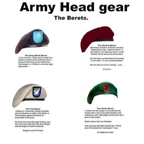 Army Head Gear Headgear Black Beret Army