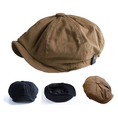 British Style Newsboy Cap Men Cotton Ascot Cap Khaki Male Etsy