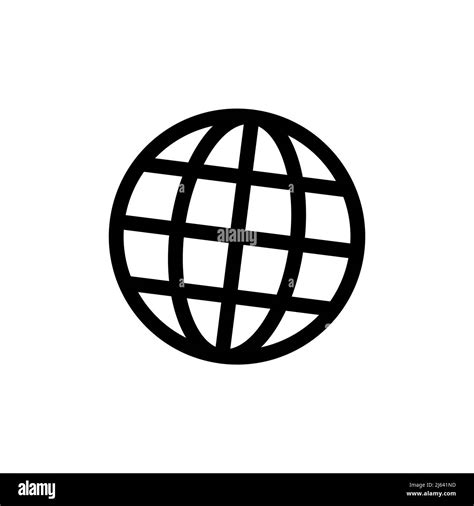 Tilted Globe Lines Icon Earth Symbol Simple Flat Vector Stock Vector