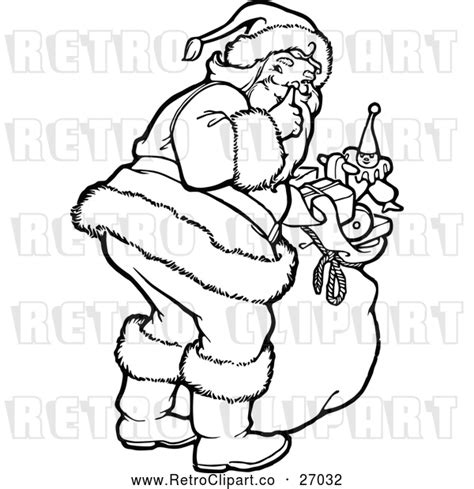 Vector Clip Art Of Retro Santa Claus Shushing Be Quite By Prawny