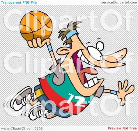 Caucasian Man About To Dunk A Basketball Clipart Illustration By Ron