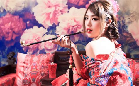 download japanese girl smoking in stick wallpaper