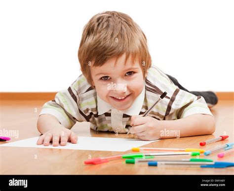 Child Drawing Or Writing Stock Photo Alamy