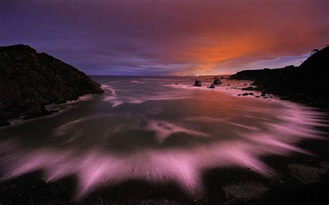 Nature Landscape Sunset Long Exposure Beach Rock Sea