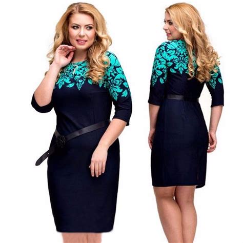 Buy Fashionable Women Plus Size Office Dresses Big