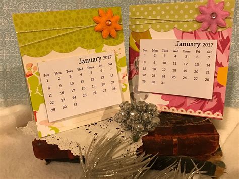 mini easel calendars by taylored expressions with a twine and felt flower accent easel calendar