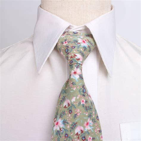 Sage Green Floral Mens Ties Floral Ties For Men Groomsmen Etsy Uk