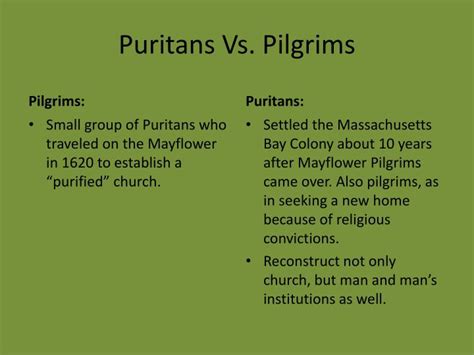 Pilgrims Vs Puritans Tyreddebt