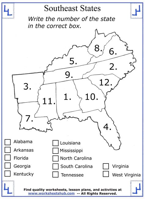 4th Grade Social Studies Southeast Region States