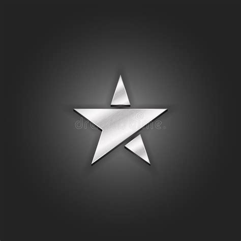 Silver Star Logo Mockup Metallic Shabby Texture Luxury Material Metal