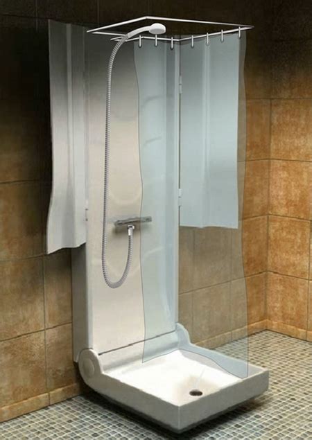 Whether you call it a shower pan or a shower base, if you're renovating your existing shower or installing a new one, you need one of these. Folding Shower for Small Spaces - Tiny House Blog