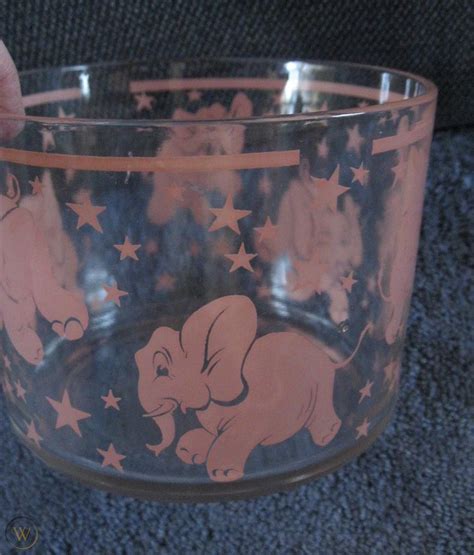 Hazel Atlas Dancing Pink Elephants Ice Bucket