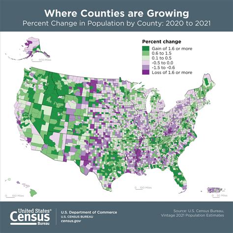 Population Change In The Us By County 2020 To 2021 From The Us