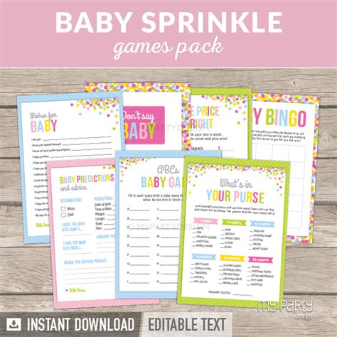 Baby Sprinkle Party Printable Baby Shower Games My Party Design