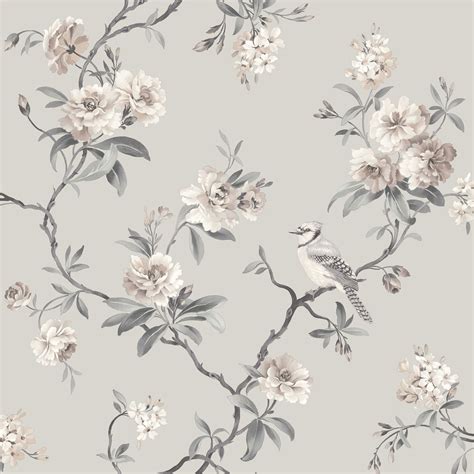 Our floral wallpaper selection is perhaps the most diverse and extraordinary collection ever, full of petals of every color and style imaginable. CHINOISERIE WALLPAPER - FLORAL BIRDS PINK BLUE GREY | eBay