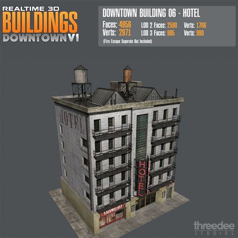 3d model building realtime downtown | 3d building, 3d building models, Model building