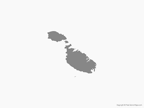 Tourist map of malta, gozo and comino with tourist attractions and other landmarks scanned. Vector Map of Malta - Single Color | Free Vector Maps