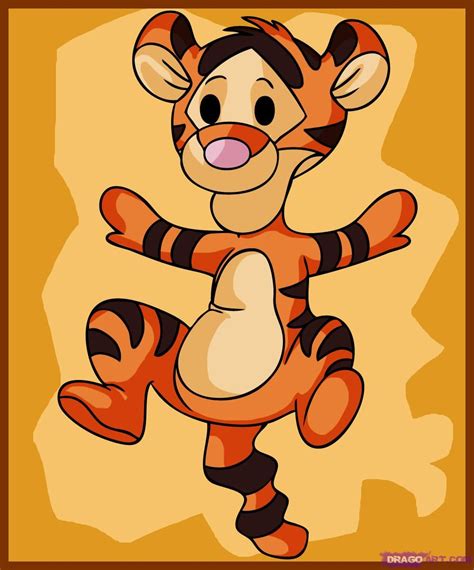 How To Draw Baby Tigger Step By Step Disney Characters Cartoons