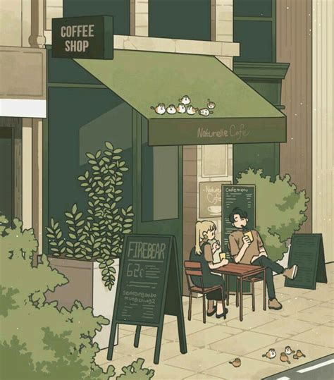 Aesthetic Cafe Background Anime