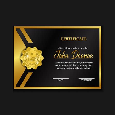 Certificado Elegante Con Medalla De Pin De Premio De Marca Vector Premium