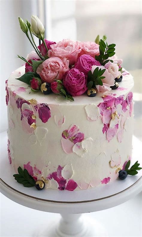 49 Cute Cake Ideas For Your Next Celebration Pretty Pink Combo Buttercream Birthday Cake