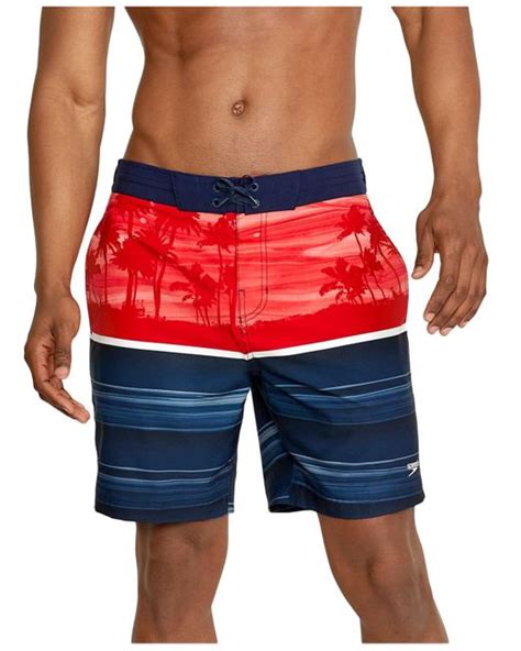 Speedo Oasis Shade Bondi Basin 7 12 Board Shorts In Red For Men Lyst