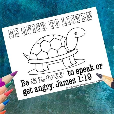 James 119 Kids Coloring Page Say It With Simplicity Kids Sunday