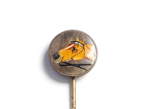 Victorian Enamel Horse Stick Pin Etsy