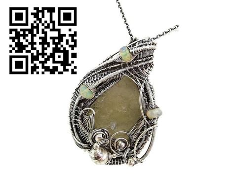 Libyan Desert Glass And Ethiopian Welo Opal Pendant Wire Wrapped In Sterling Silver Jewelry By