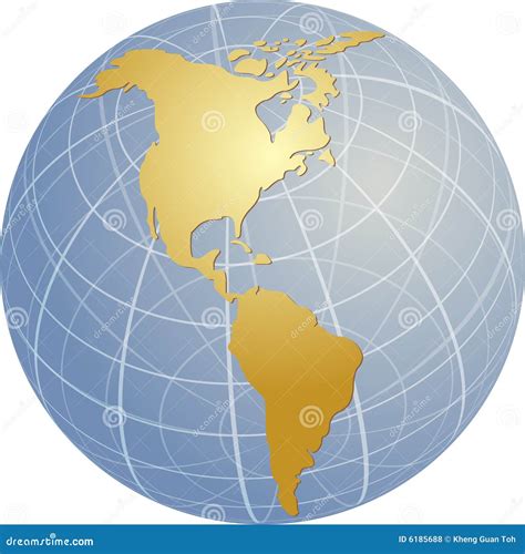 Map Of The Americas On Globe Stock Vector Illustration Of Background