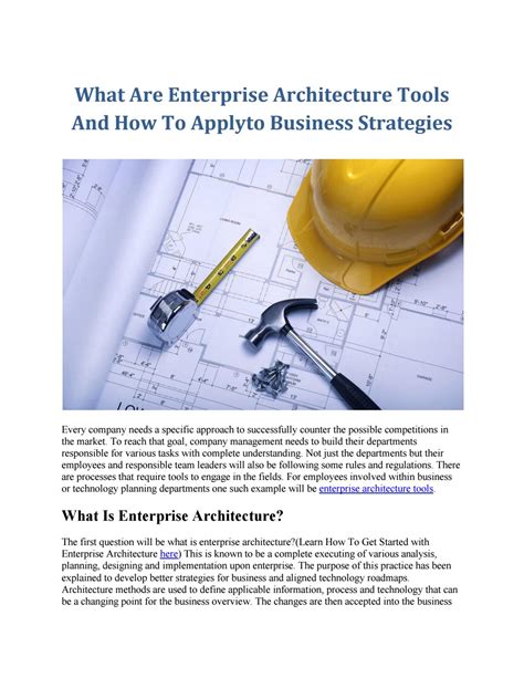 What Are Enterprise Architecture Tools And How To Applyto Business